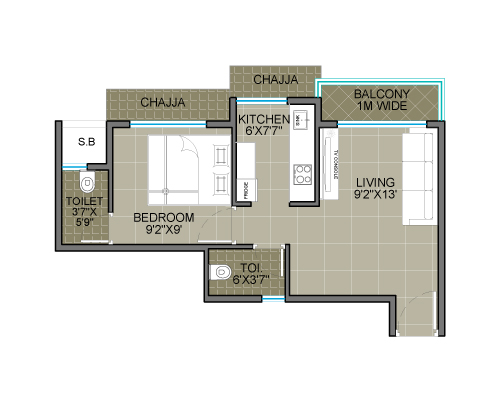 1BHK UNIT PLAN2