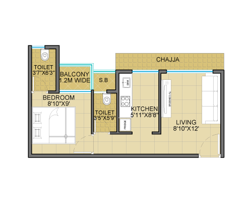 1BHK UNIT PLAN3