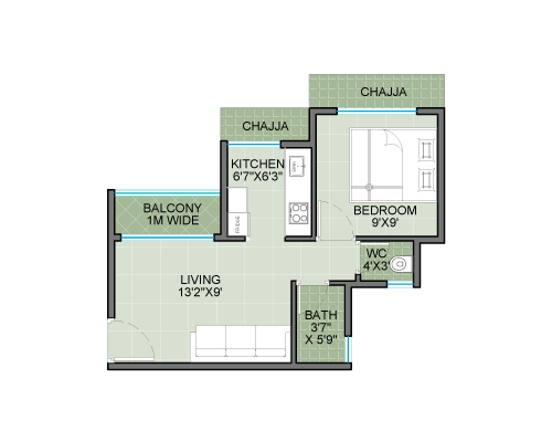 1BHK UNIT PLAN4