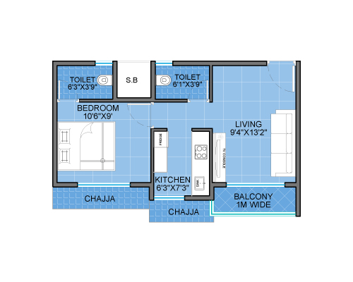 1BHK UNIT PLAN5