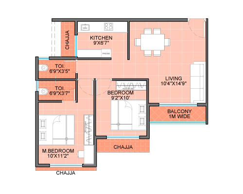 2BHK UNIT PLAN