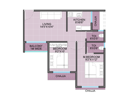 2BHK UNIT PLAN1